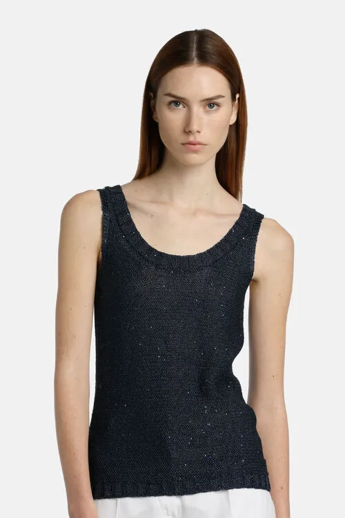 Luisa Spagnoli Casco Casco Blue Women Tops and TShirts Luisa Spagnoli Casco Casco Blue Women Tops and TShirts