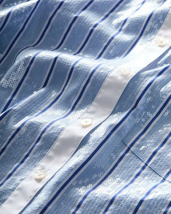 Maia Sequin Shirt Blue Skyandwhite Women Veronica Beard Tops Maia Sequin Shirt Blue Skyandwhite Women Veronica Beard Tops