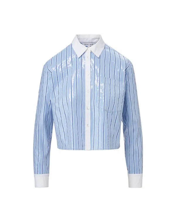 Maia Sequin Shirt Blue Skyandwhite Women Veronica Beard Tops Maia Sequin Shirt Blue Skyandwhite Women Veronica Beard Tops