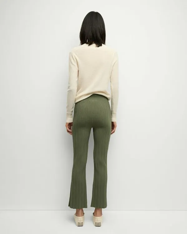 Massaro RibKnit Pant Stone Army Women Veronica Beard Pants Massaro RibKnit Pant Stone Army Women Veronica Beard Pants