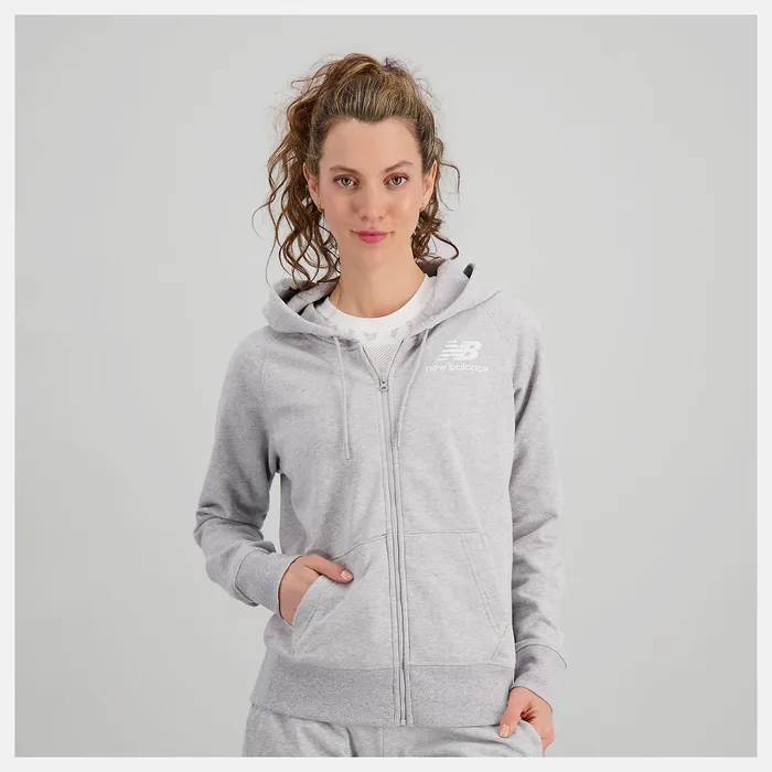 Matching Sets Women NB Essentials Full Zip Hoodie ATHLETIC GREY New Balance