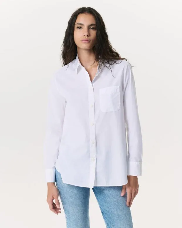 Maxine Poplin Shirt White Women FlexiFeatherweightShirts and Tops rag and bone Maxine Poplin Shirt White Women FlexiFeatherweightShirts and Tops rag and bone
