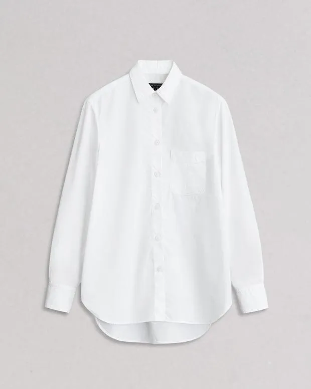 Maxine Poplin Shirt White Women FlexiFeatherweightShirts and Tops rag and bone