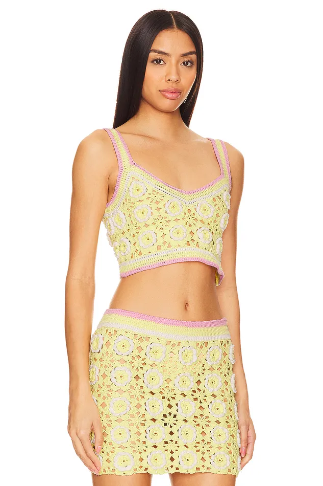 Meadow Crochet Top Yellow Women Lovers and Friends Sweaters and Knits Meadow Crochet Top Yellow Women Lovers and Friends Sweaters and Knits
