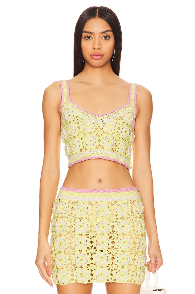 Meadow Crochet Top Yellow Women Lovers and Friends Tops