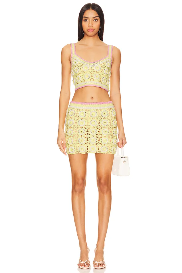 Meadow Crochet Top Yellow Women Lovers and Friends Tops Meadow Crochet Top Yellow Women Lovers and Friends Tops