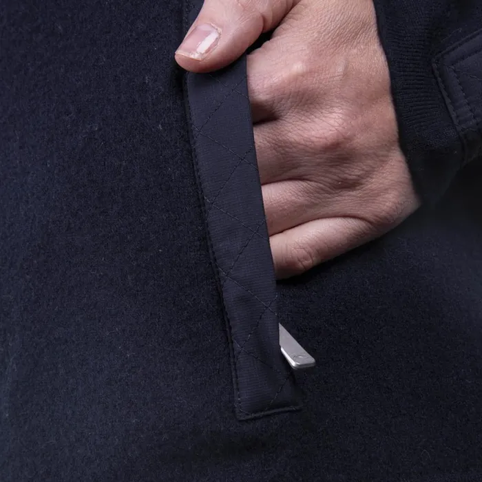 Men Aspen Hooded Jacket 8211 Merino Wool Zip Hoodie Deep Space KJUS Midlayers and Sweaters