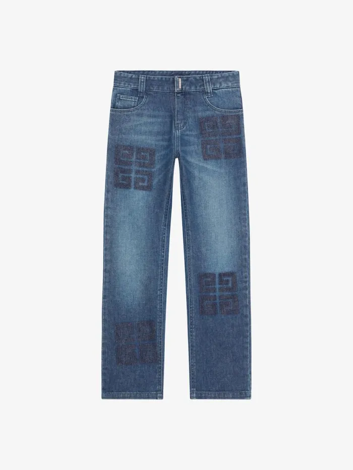 Men Baby 1 Month To 3 Years Givenchy 4G Slim Fit Jeans In Denim Denim Blue