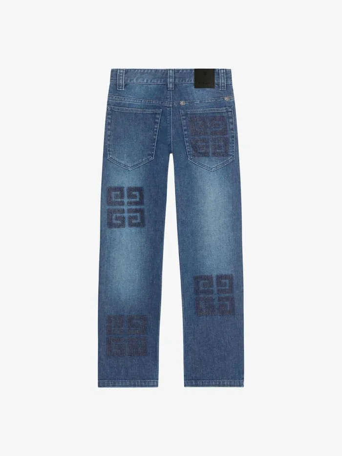 Men Baby 1 Month To 3 Years Givenchy 4G Slim Fit Jeans In Denim Denim Blue