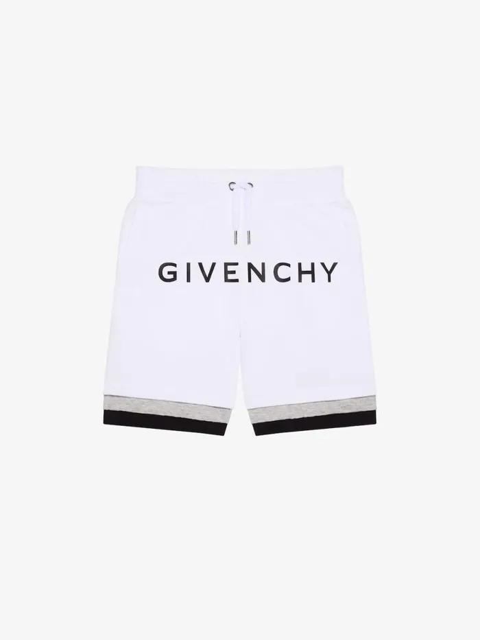 Men Baby 1 Month To 3 Years Givenchy GIVENCHY Sewn and Layer Bermuda Shorts In Fleece Greywhite