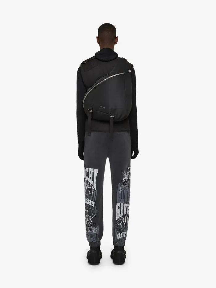 Men Backpacks Givenchy Large GZip Triangle Backpack In Nylon Black Men Backpacks Givenchy Large GZip Triangle Backpack In Nylon Black