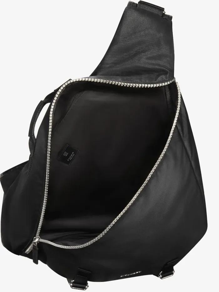 Men Backpacks Givenchy Large GZip Triangle Backpack In Nylon Black Men Backpacks Givenchy Large GZip Triangle Backpack In Nylon Black