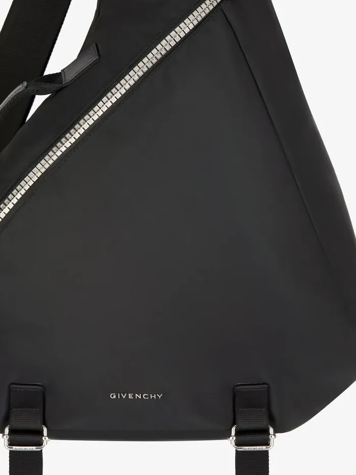 Men Backpacks Givenchy Large GZip Triangle Backpack In Nylon Black Men Backpacks Givenchy Large GZip Triangle Backpack In Nylon Black