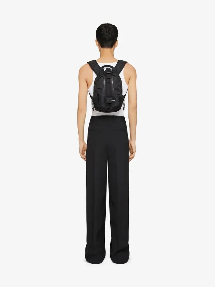 Men Backpacks Givenchy Small GTrail Backpack In Nylon And Leather Black Men Backpacks Givenchy Small GTrail Backpack In Nylon And Leather Black