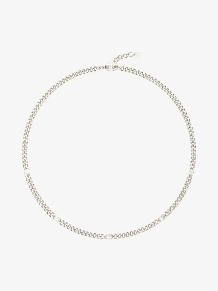 Men Beanies and Caps Givenchy 4G Necklace In Metal Silvery