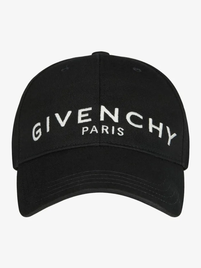 Men Beanies and Caps Givenchy GIVENCHY Paris Embroidered Cap In Cotton Black Men Beanies and Caps Givenchy GIVENCHY Paris Embroidered Cap In Cotton Black