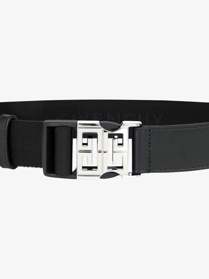 Men Belts Givenchy 4G Release Buckle Belt In Leather And Webbing Black Men Belts Givenchy 4G Release Buckle Belt In Leather And Webbing Black