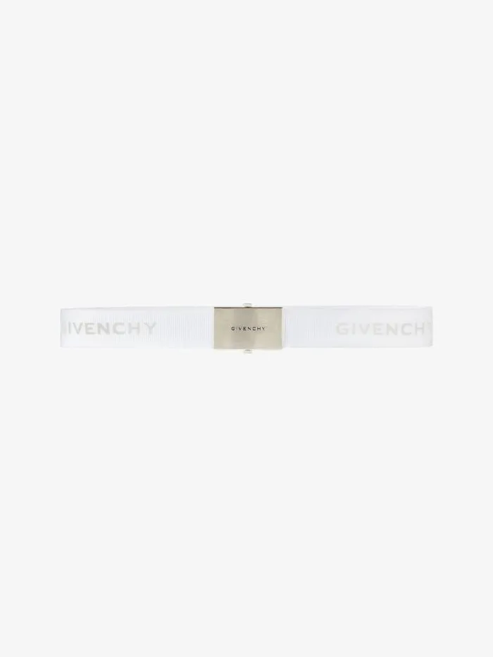 Men Belts Givenchy GIVENCHY Skate Belt In Webbing White