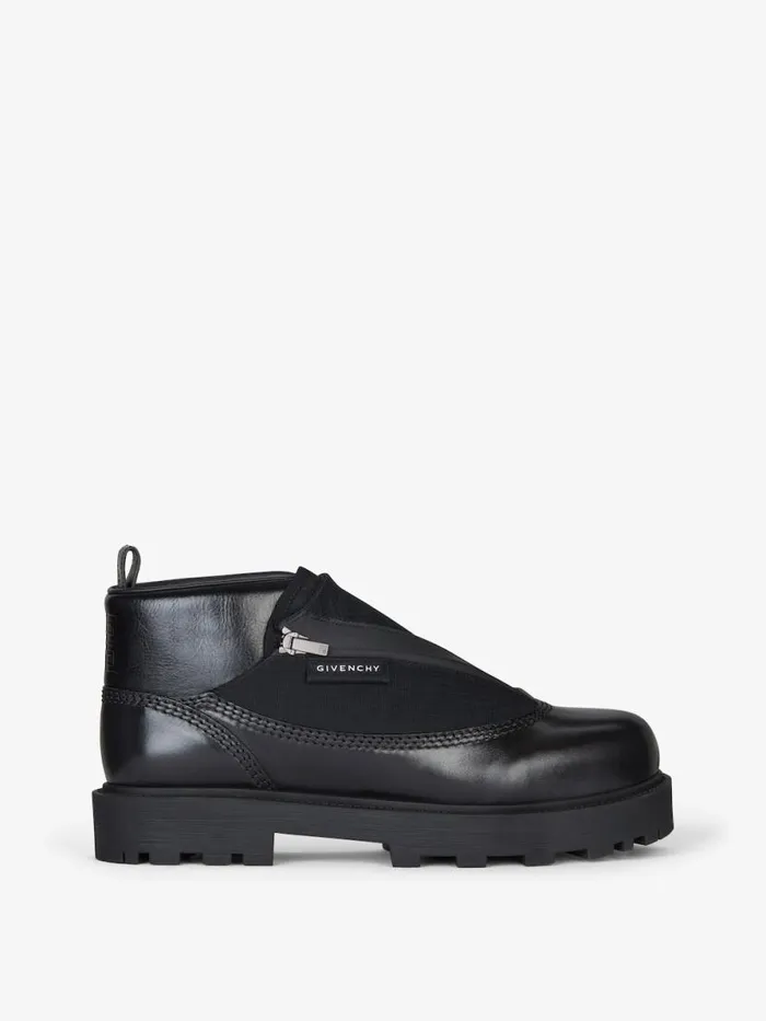 Men Boots and Loafers Givenchy Storm Ankle Boots In Leather With Zip Black