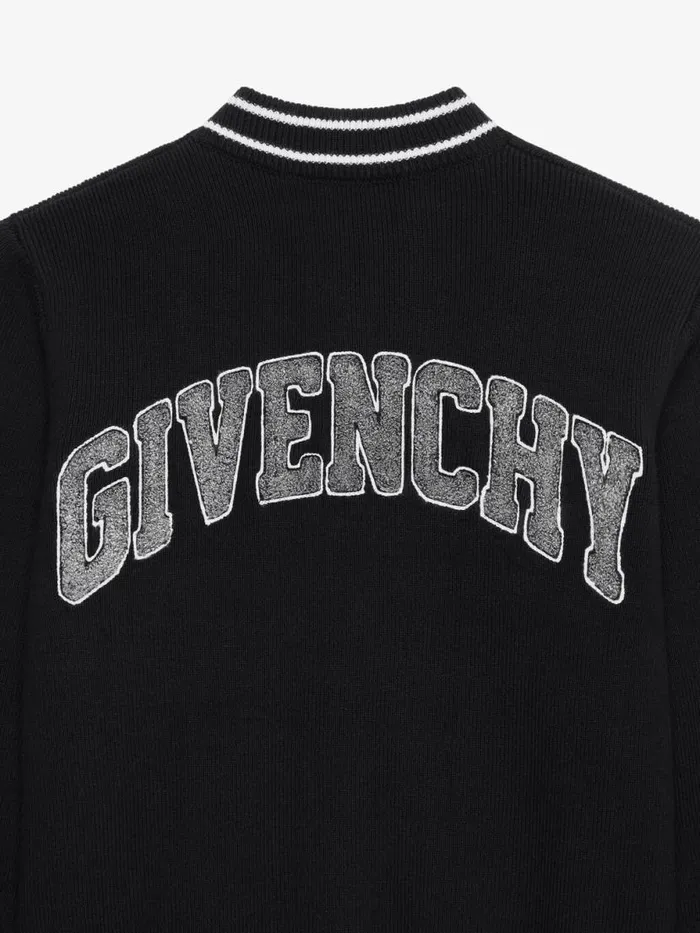 Men Boy 4 To 12 Years Givenchy GIVENCHY College Varsity Jacket In Knit Blackgrey
