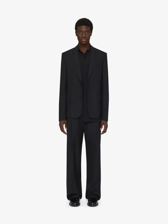 Men Coats and Jackets Givenchy Jacket In Wool With Lurex Stripes Black