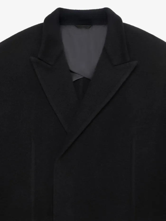 Men Coats and Jackets Givenchy Long Coat In Double Face Wool And Cashmere Black