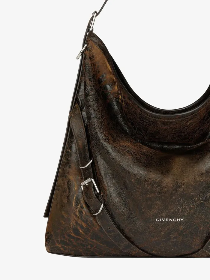 Men Crossbody Bags Givenchy Large Voyou Bag In Crackled Leather Blackbrown Mud Men Crossbody Bags Givenchy Large Voyou Bag In Crackled Leather Blackbrown Mud