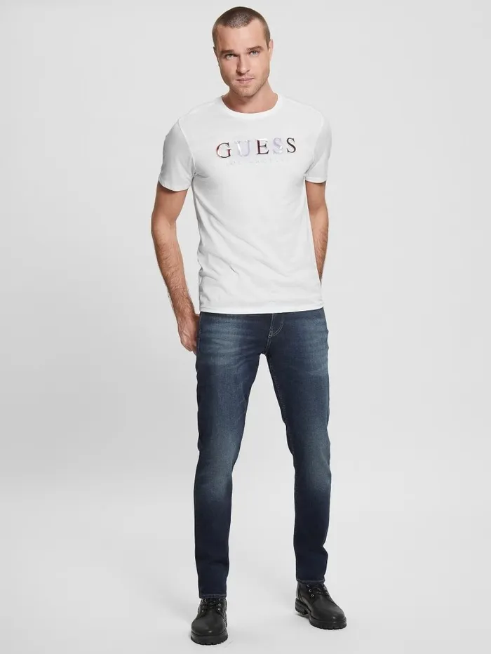 Men GUESS Embossed Logo Tee Clean White TShirts and Tanks Men GUESS Embossed Logo Tee Clean White TShirts and Tanks