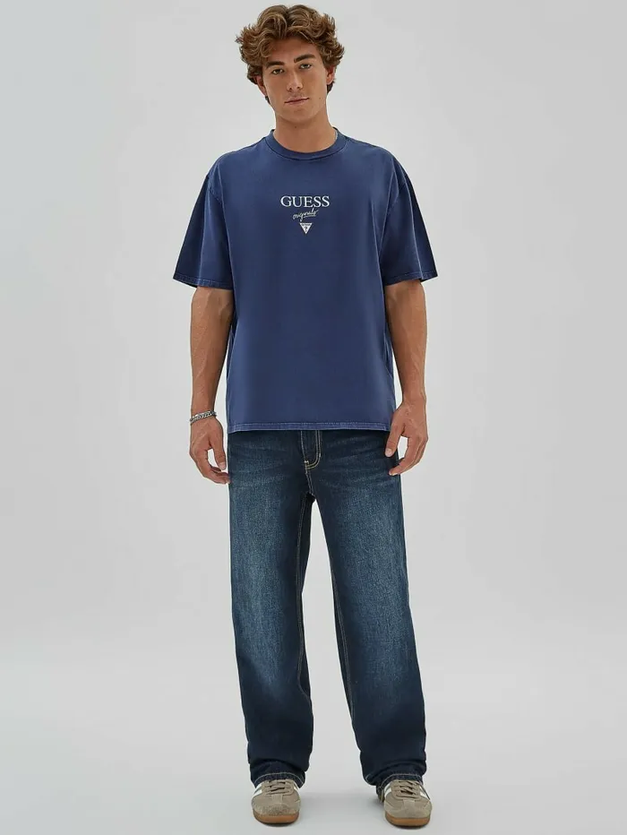 Men GUESS GUESS Originals Printed Baker Logo Tee Cave Blue Multi TShirts and Tanks Men GUESS GUESS Originals Printed Baker Logo Tee Cave Blue Multi TShirts and Tanks