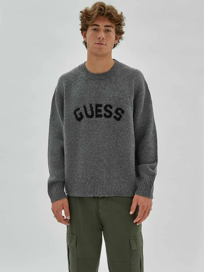 Men GUESS Originals Jans Sweater Marled Grey Heather Hoodies and Sweaters GUESS