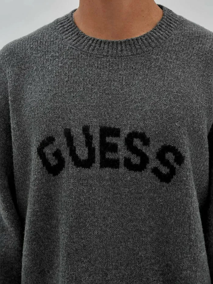 Men GUESS Originals Jans Sweater Marled Grey Heather Hoodies and Sweaters GUESS