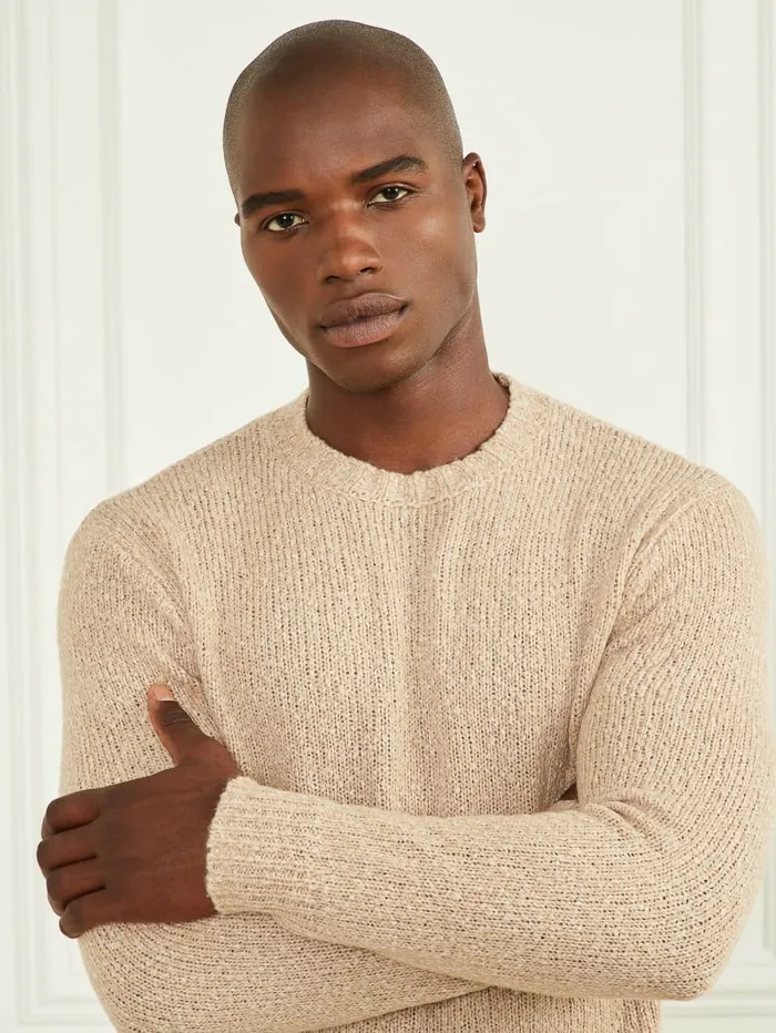 Men Hoodies and Sweaters GUESS Jaspe Crewneck Sweater Neutral Sand
