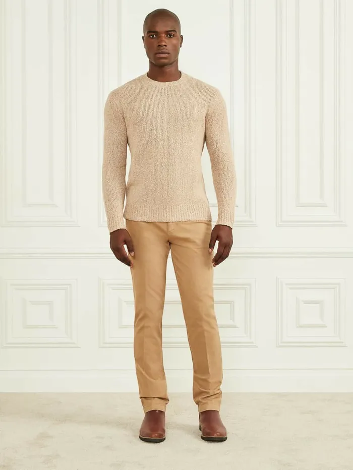 Men Hoodies and Sweaters GUESS Jaspe Crewneck Sweater Neutral Sand Men Hoodies and Sweaters GUESS Jaspe Crewneck Sweater Neutral Sand