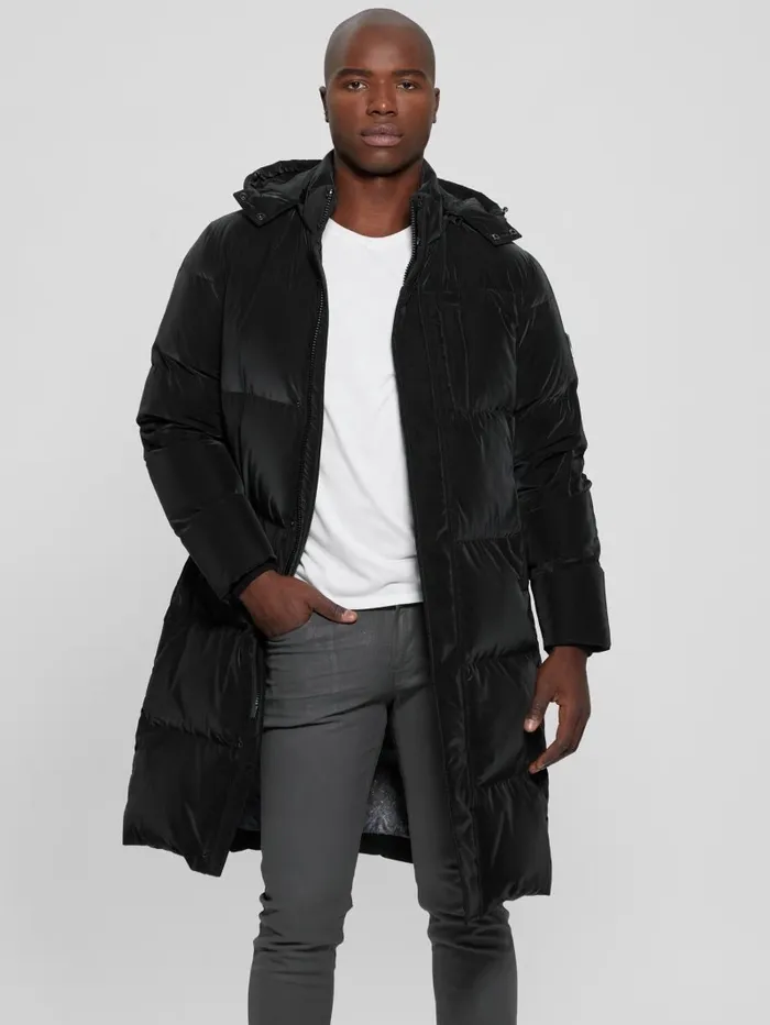 Men Jackets and Coats GUESS Space Longline Down Jacket Black