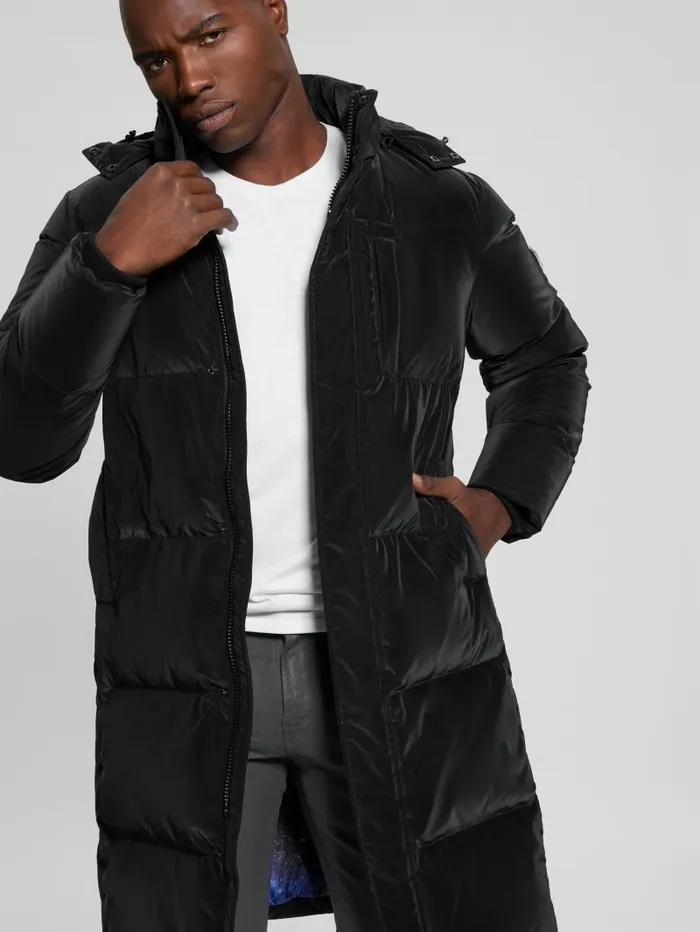Men Jackets and Coats GUESS Space Longline Down Jacket Black Men Jackets and Coats GUESS Space Longline Down Jacket Black