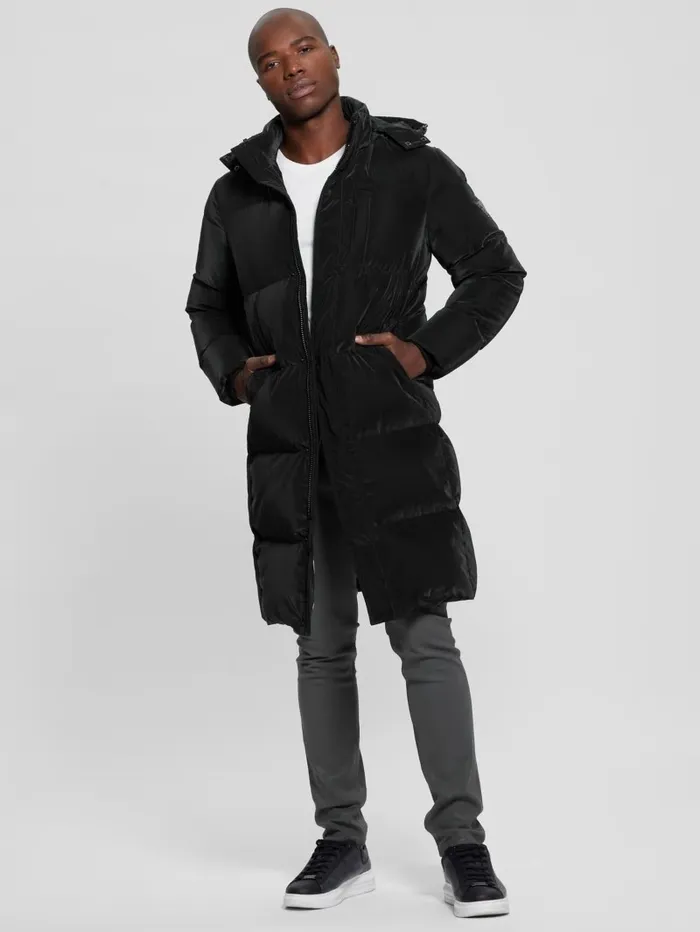 Men Jackets and Coats GUESS Space Longline Down Jacket Black Men Jackets and Coats GUESS Space Longline Down Jacket Black