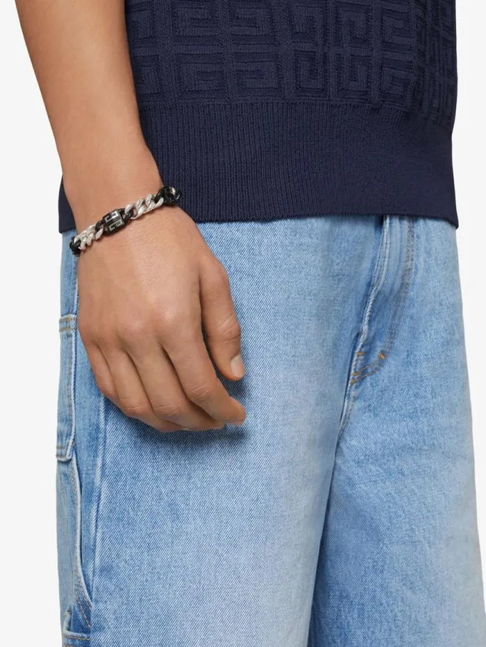 Men Jewelry Givenchy 4G Bracelet In Metal Blacksilvery