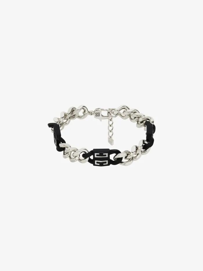 Men Jewelry Givenchy 4G Bracelet In Metal Blacksilvery