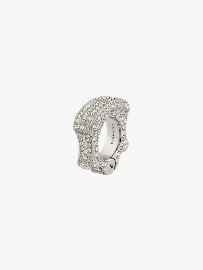 Men Jewelry Givenchy G Can Clip Earring In Metal With Crystals Silvery