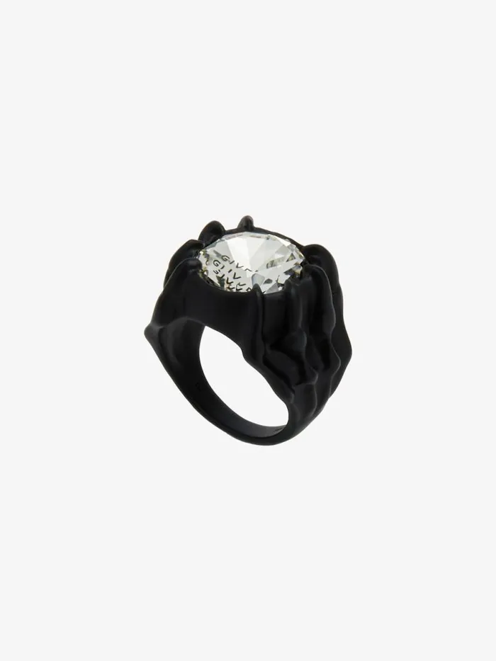 Men Jewelry Givenchy G Skull Ring In Enamel With Crystal Black Men Jewelry Givenchy G Skull Ring In Enamel With Crystal Black