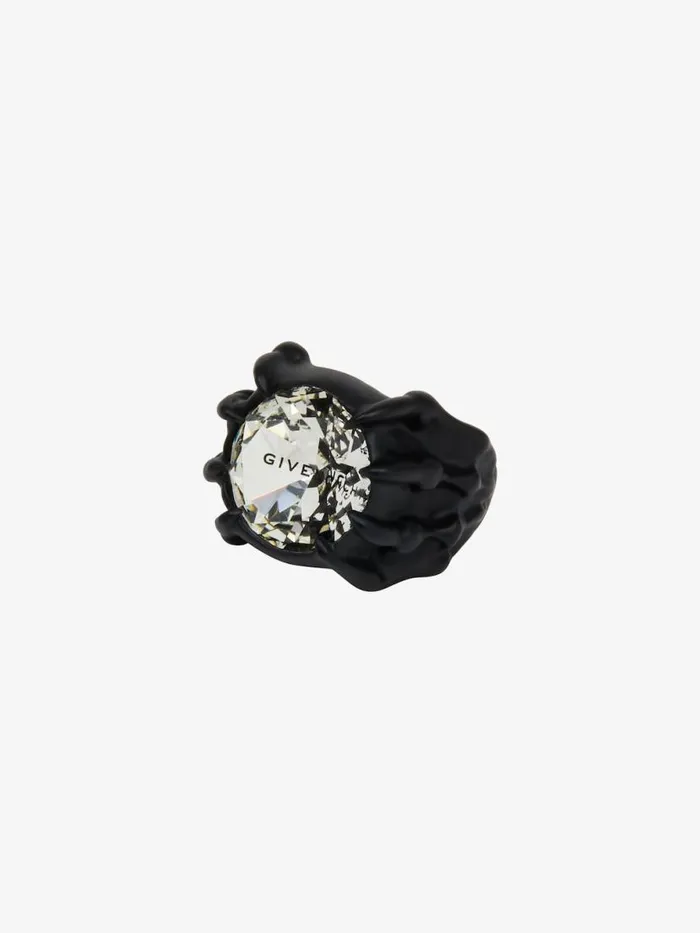 Men Jewelry Givenchy G Skull Ring In Enamel With Crystal Black Men Jewelry Givenchy G Skull Ring In Enamel With Crystal Black