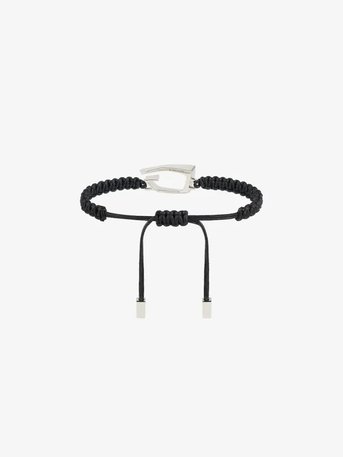 Men Jewelry Givenchy Giv Cut Bracelet In Woven Cotton And Metal Blacksilvery Men Jewelry Givenchy Giv Cut Bracelet In Woven Cotton And Metal Blacksilvery