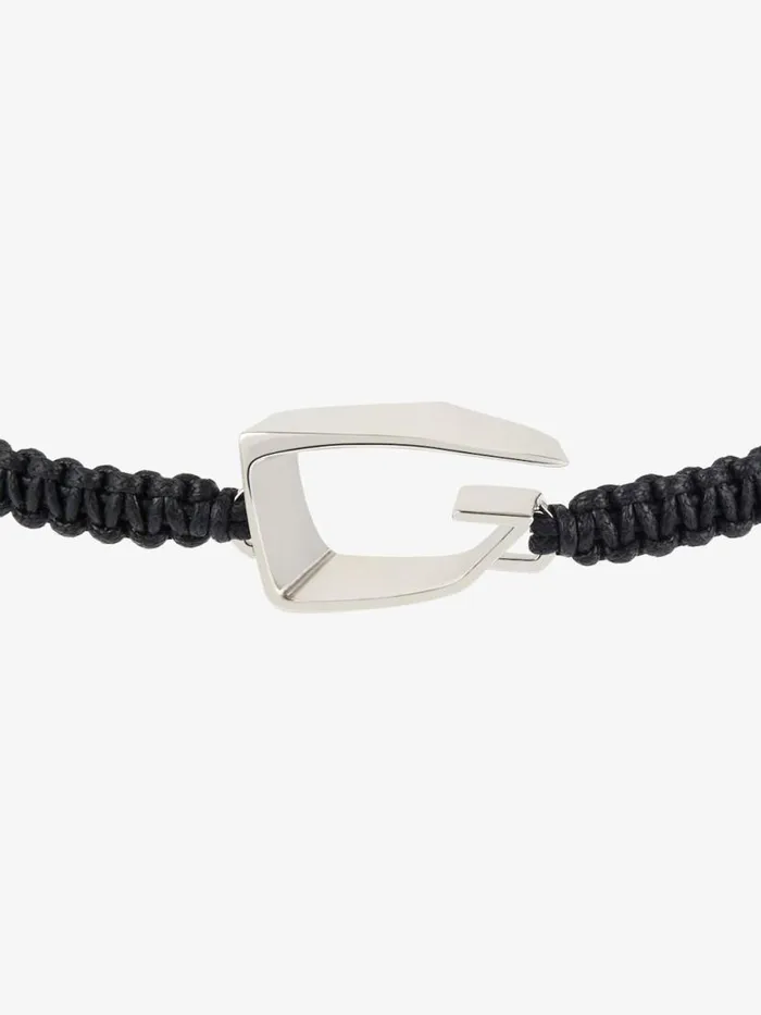 Men Jewelry Givenchy Giv Cut Bracelet In Woven Cotton And Metal Blacksilvery Men Jewelry Givenchy Giv Cut Bracelet In Woven Cotton And Metal Blacksilvery