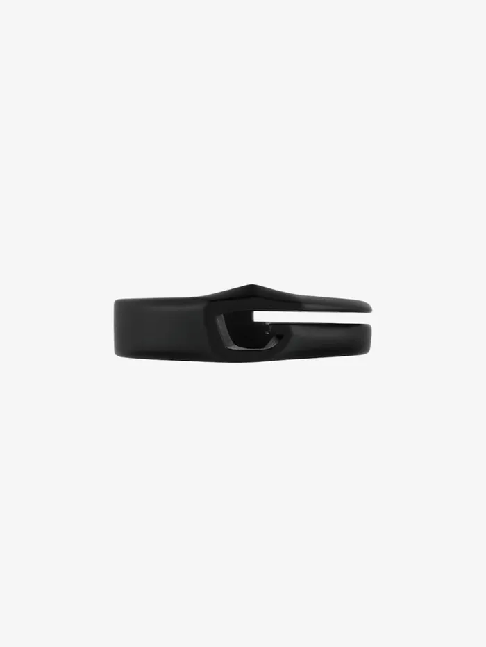 Men Jewelry Givenchy Giv Cut Ring In Metal And Enamel Black
