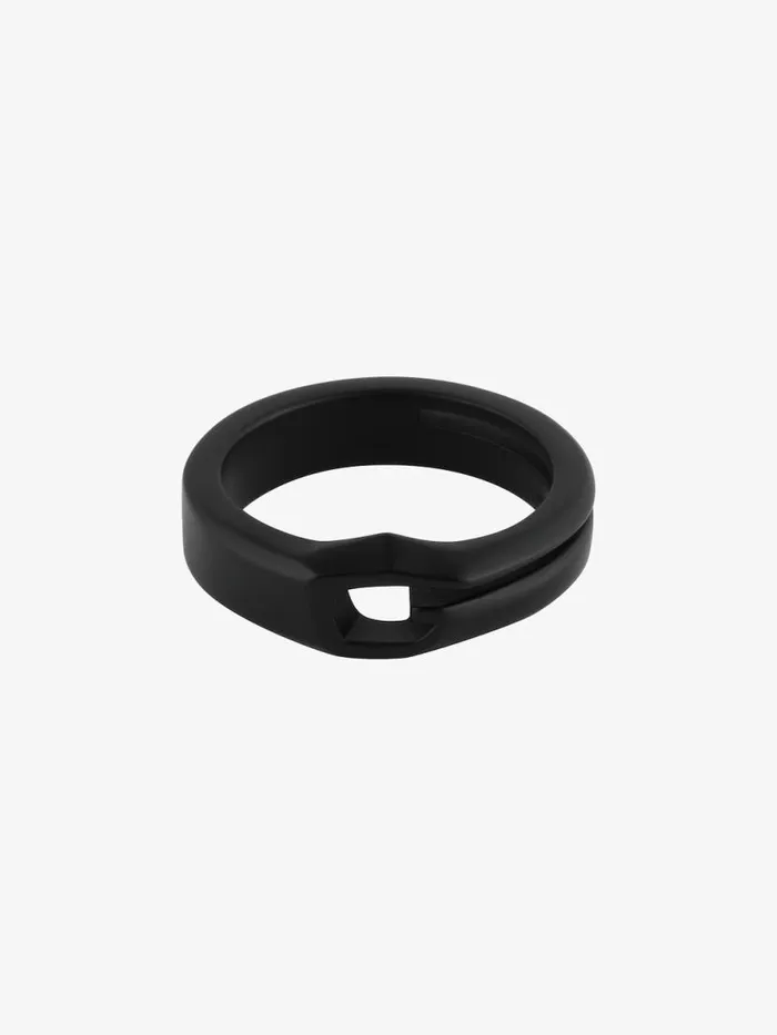 Men Jewelry Givenchy Giv Cut Ring In Metal And Enamel Black Men Jewelry Givenchy Giv Cut Ring In Metal And Enamel Black