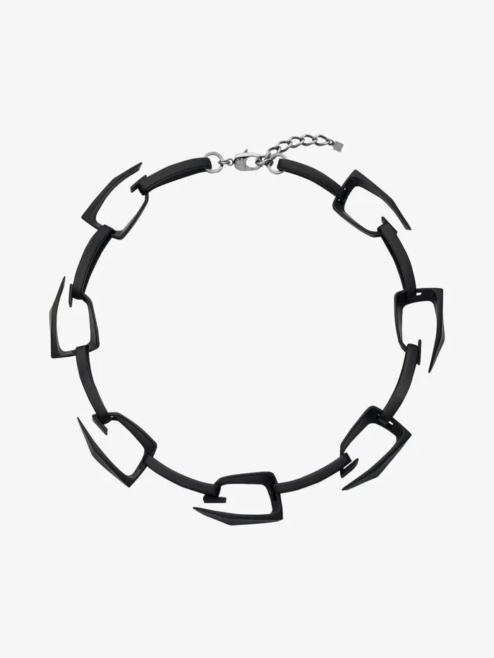 Men Jewelry Givenchy Large Giv Cut Necklace In Metal And Enamel Black