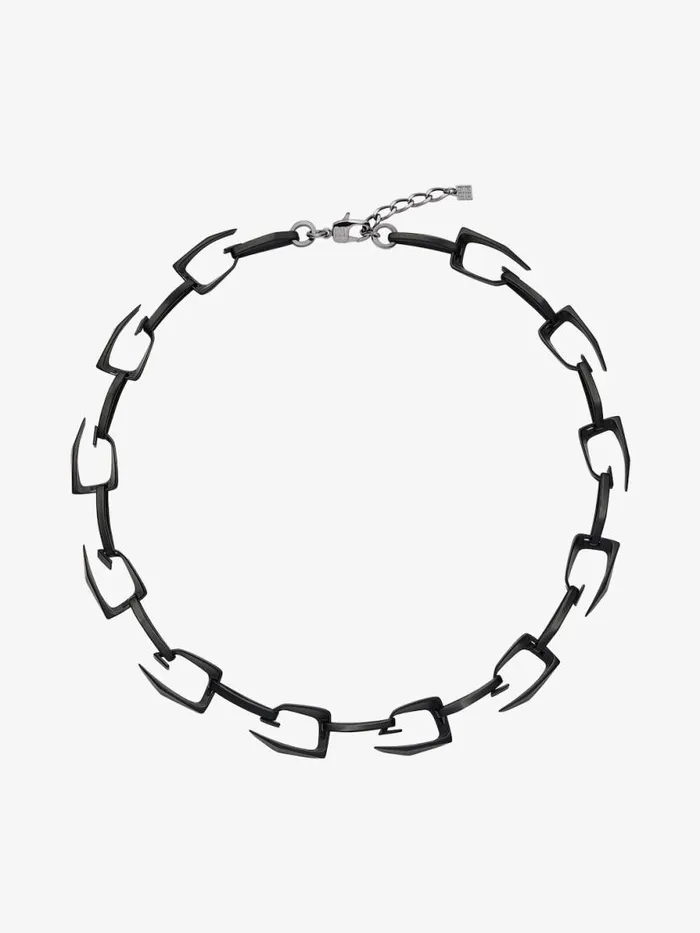 Men Jewelry Givenchy Medium Giv Cut Necklace In Metal And Enamel Black