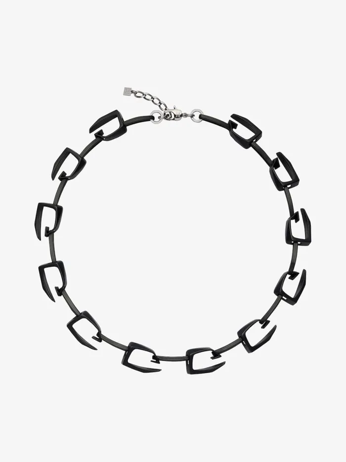 Men Jewelry Givenchy Medium Giv Cut Necklace In Metal And Enamel Black Men Jewelry Givenchy Medium Giv Cut Necklace In Metal And Enamel Black