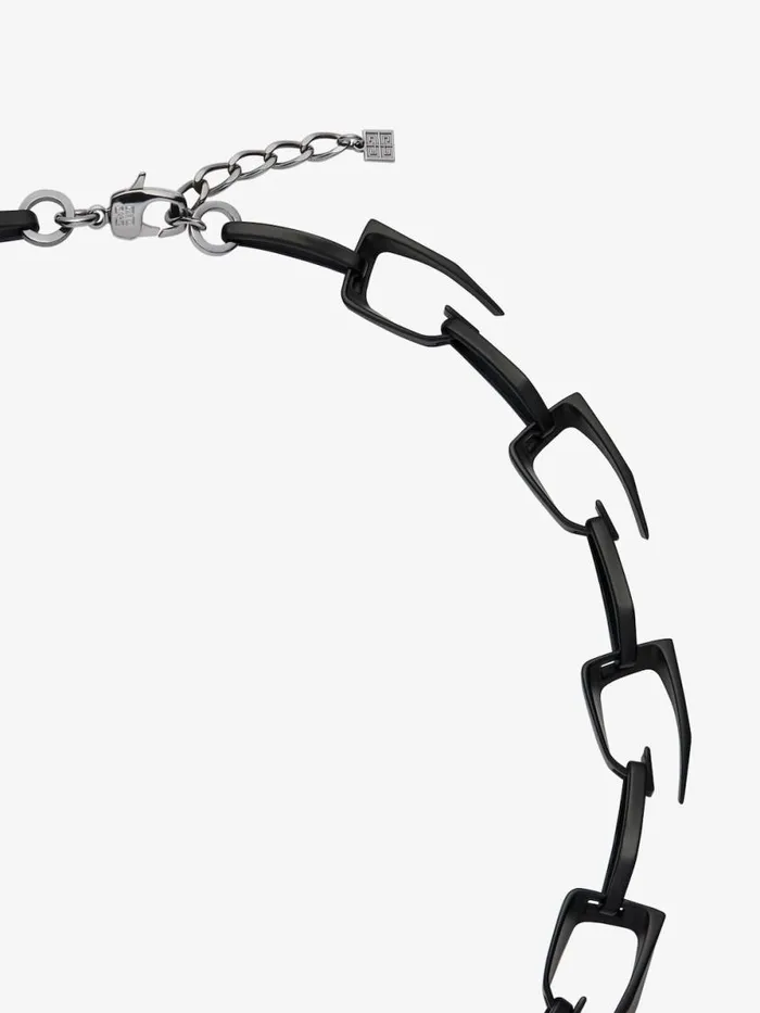 Men Jewelry Givenchy Medium Giv Cut Necklace In Metal And Enamel Black Men Jewelry Givenchy Medium Giv Cut Necklace In Metal And Enamel Black