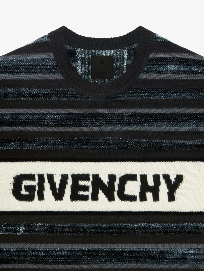 Men Knitwear Givenchy GIVENCHY Striped Sweater In Wool Blackgrey